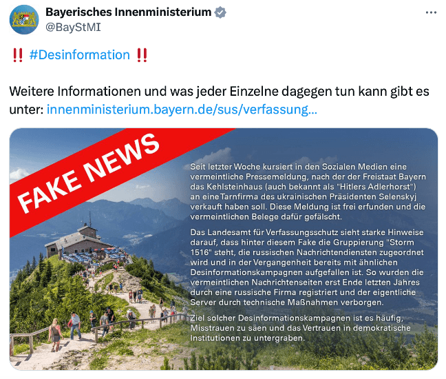 Ein Post auf X des Bayerinschen Innenmisteriums.