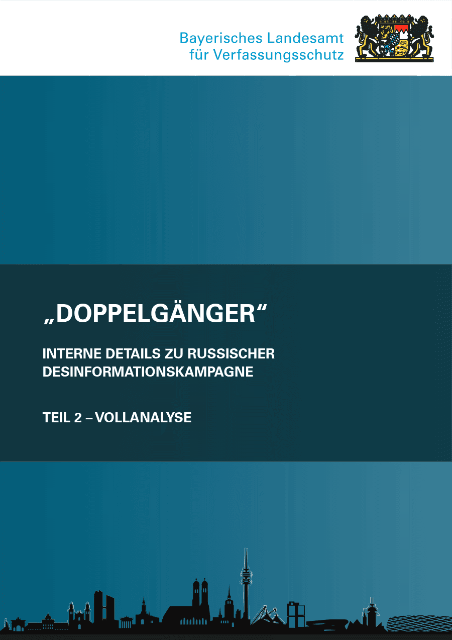 Das Deckblatt der Vollanalyse des BayLfV zur Desinformationskampagne Doppelgänger